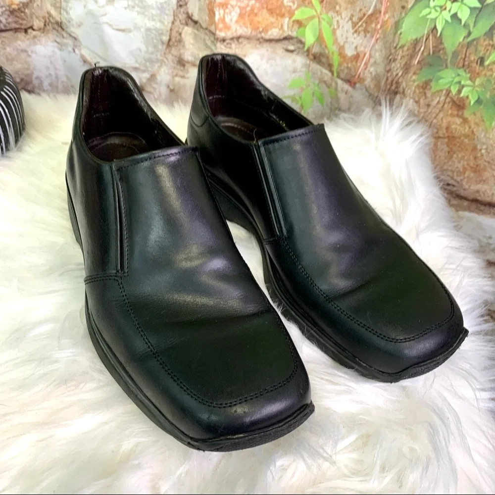 TO BOOT NEW YORK ADAM DERRICK Men's Black Leather Italian Slip-Ons, 7.5/40 EU